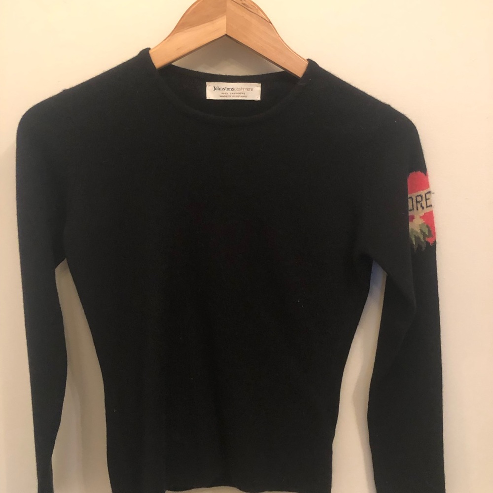 johnston 100% Cashmere Sweater with arm detail!